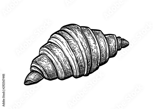 Ink sketch of croissant.