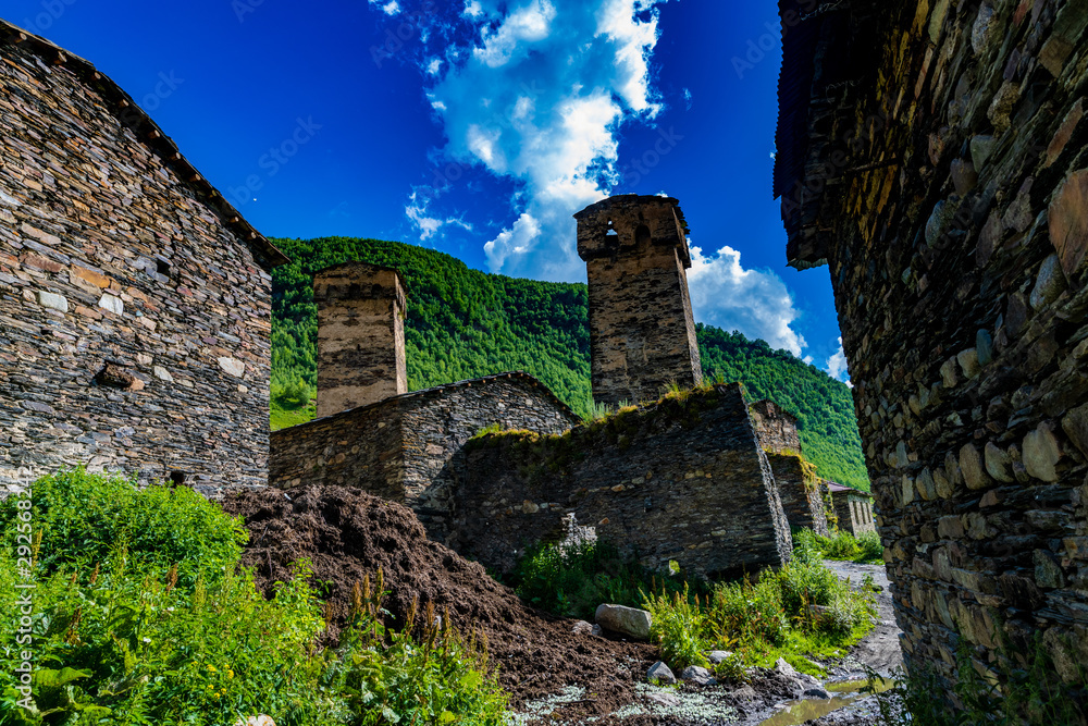 castle in the city Ushguli