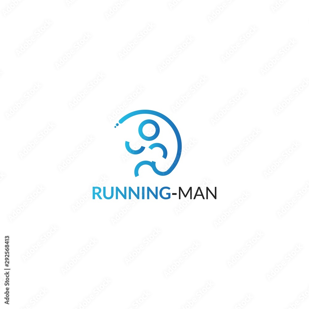 Vector logo run abstract template. line style, simple, modern design emblem vector illustrasion Vector logo run abstract template. line style, simple, modern design emblem vector illustrasion