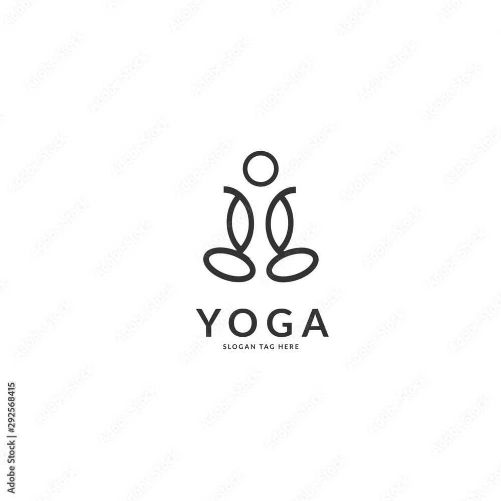 Yoga logo abstract vector template. line style, simple, modern design emblem vector illustrasion Yoga logo abstract vector template. line style, simple, modern design emblem vector illustrasion