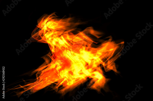 Fire is burning on a black background © iweta0077