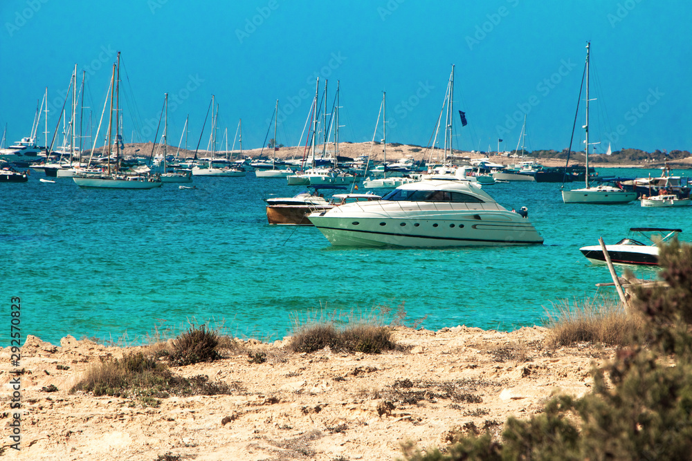 boats in bay Formentera
