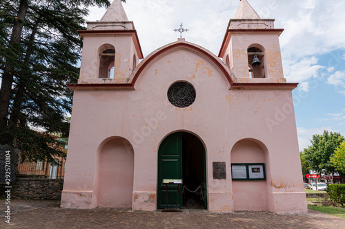 Scene view of an old Jesuit architecture church in Santa Rosa de Calamuchita, Cordoba, Argentina