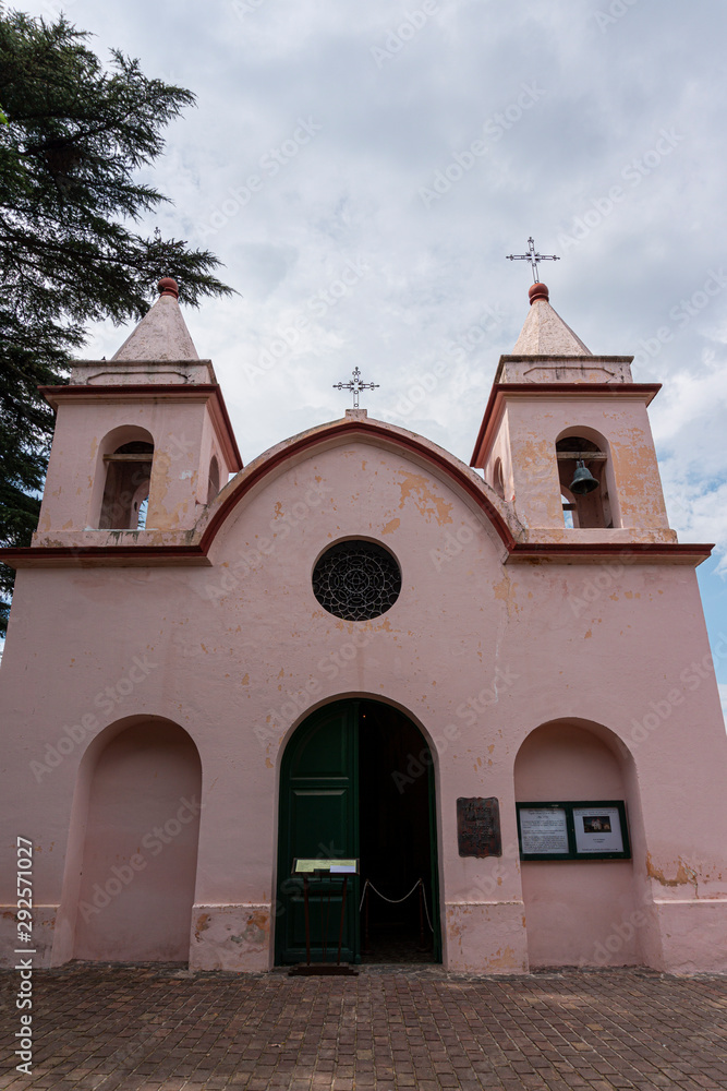 Scene view of an old Jesuit architecture church in Santa Rosa de Calamuchita, Cordoba, Argentina