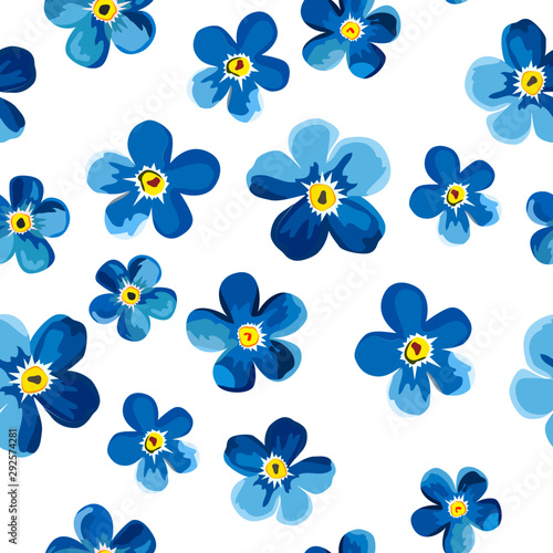 сseamless pattern with flowers of forget-me-nots