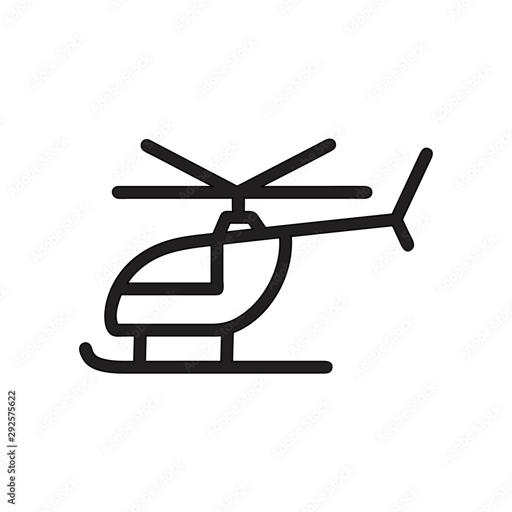 Helicopter vector icon, aviation symbol. Simple, flat design for web or mobile app Helicopter vector icon, aviation symbol. Simple, flat design for web or mobile app