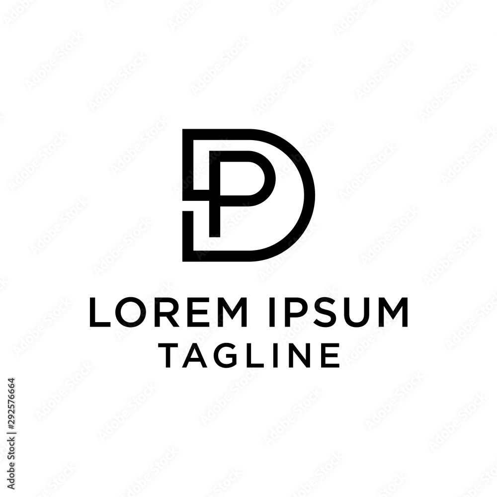 initial letter logo DP, PD logo template