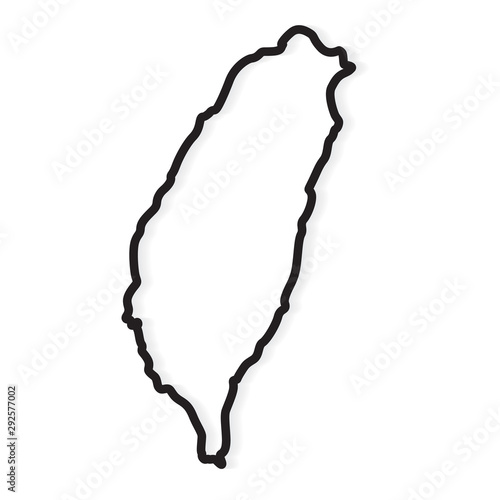 black outline of Taiwan map- vector illustration
