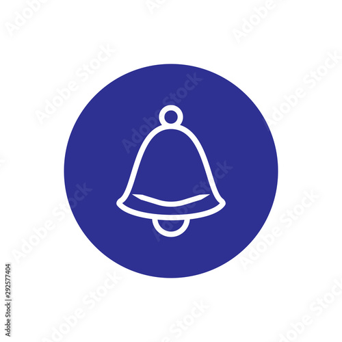 Bell icon trendy flat design.Active notification flat design
