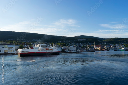 Wallpaper Mural Seaside view of Molde, Norway. The city is located on the northern shore of the Romsdalsfjord and is nicknamed ‘The Town of Roses’. Torontodigital.ca