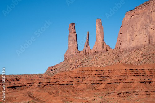 The Three Sisters in Monument Valley, Arizona