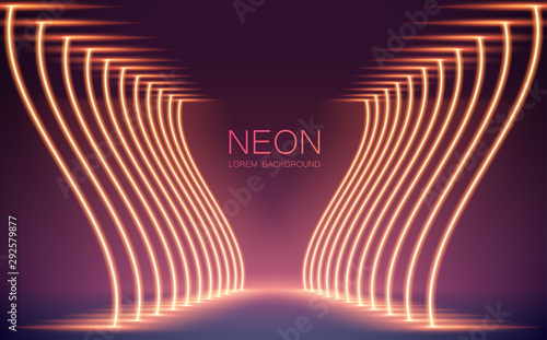 Neon lights in room background