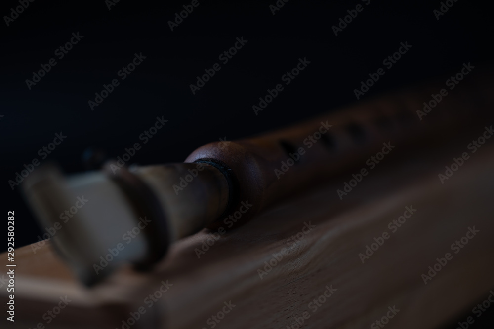 Valokuva Duduk musical instrument on a black background