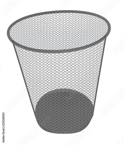 Grey  waste bin. vector illustration