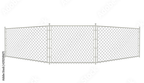 Grey chain fence. vector illustration
