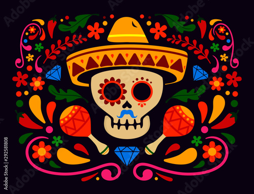 dia de muertos background vector, day of the dead vector background