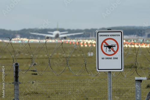 Prohibition sign at German airport 