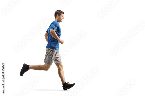 Guy in sports clothes running