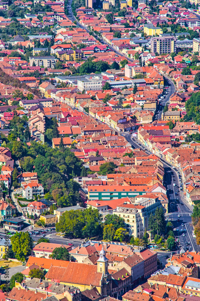 Obraz premium Aerial view in summer of old city