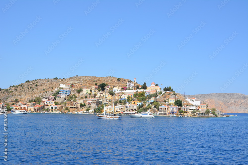 Traditional colorful Greece series - beautiful Symi island (near Rhodes), Dodecanese, AEGEAN SEA, GREECE. Traditional colorful Greece series - beautiful Symi island (near Rhodes), Dodecanese, AEGEAN SEA, GREECE.