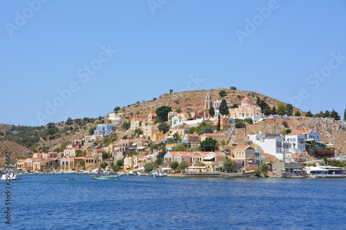 Traditional colorful Greece series - beautiful Symi island (near Rhodes), Dodecanese, AEGEAN SEA, GREECE.