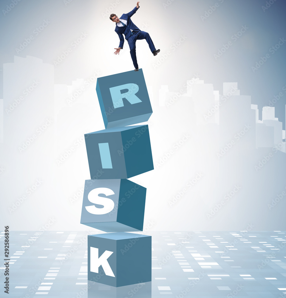 Businessman in risk and reward business concept Businessman in risk and reward business concept