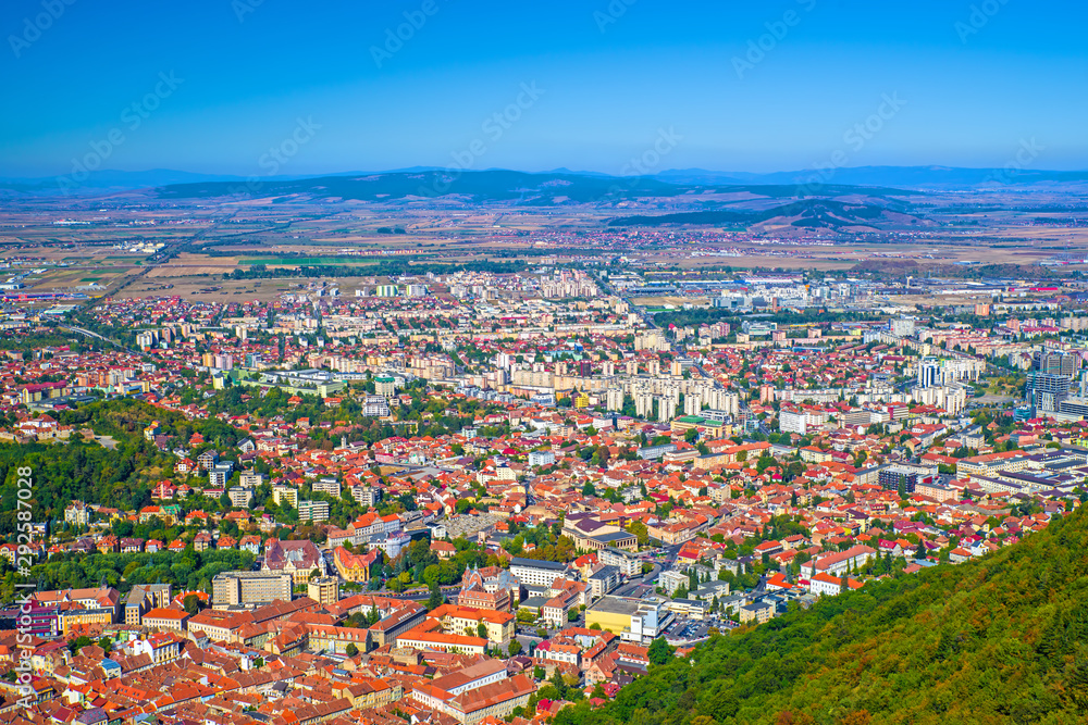 Aerial view of Brasov city
