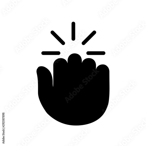 Hand knocking on door logo icon, fist knocking sign - vector