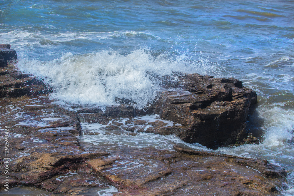 Fototapeta premium Storm on the sea coast in the summer.