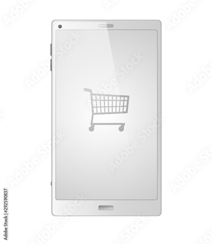 Smartphone mit Einkaufswagen - Farbschema 02