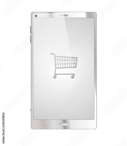 Smartphone mit Einkaufswagen - Farbschema 03