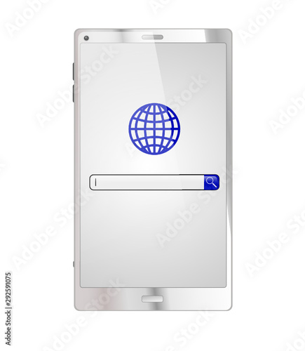 Smartphone - Weltkugel mit Suchleiste - Farbschema 03