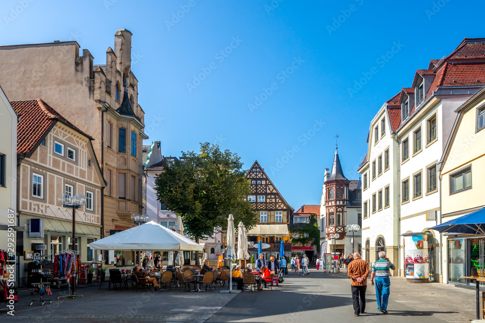 Marktplatz, Bad Kissingen, Bayern, Deutschland 
