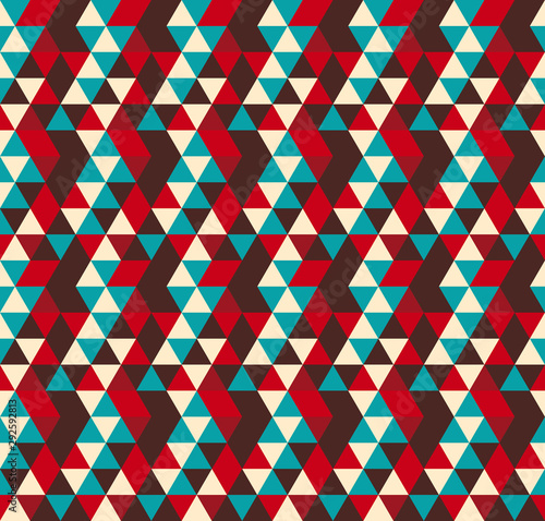 Seamless geometric wallpaper. Mosaic template pattern made of triangles. For any design purposes.