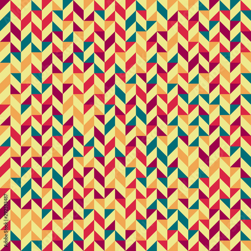 Abstract seamless triangle pattern. Background design for prints, textile, fabric, package, cover, greeting cards. © Max Sparrow