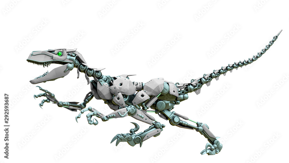 velociraptor robot doing a fast run velociraptor robot doing a fast run