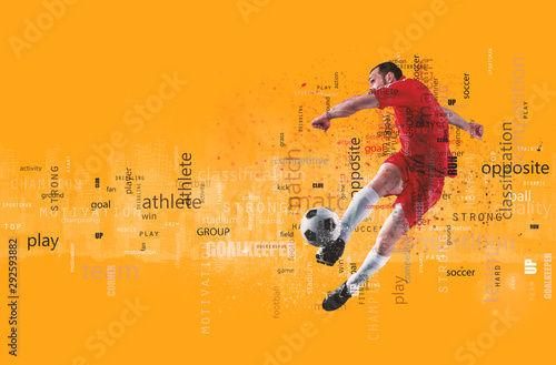 Foto Football scene of a soccer player in action