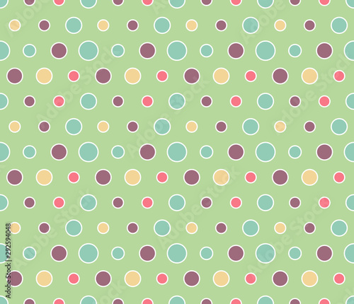 Colorful seamless pattern with circles. Polka dot geometric background.