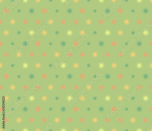 Abstract seamless background pattern with colorful stars. Mosaic texture for prints, textile, fabric, package, cover, greeting cards.
