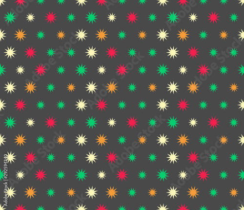 Abstract seamless pattern. Colorful geometric background with stars.