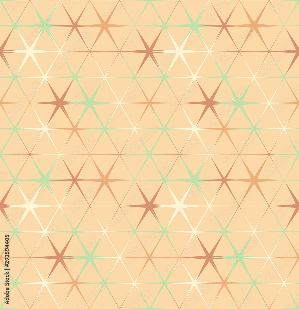 Abstract seamless background pattern with colorful hexagons. Mosaic texture for prints, textile, fabric, package, cover, greeting cards.
