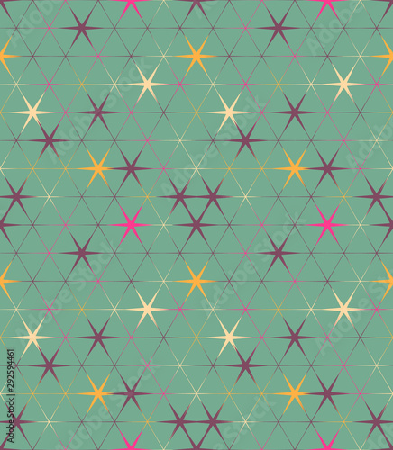 Vector seamless illustration of multicolor hexagon pattern. Colored geometric vector background.