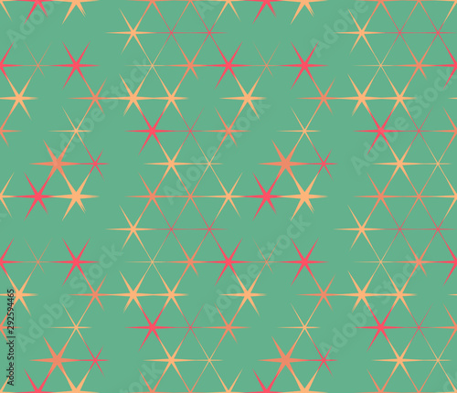 Vector abstract seamless pattern with hexagons of different colors. Textile background for package, cover, greeting cards.