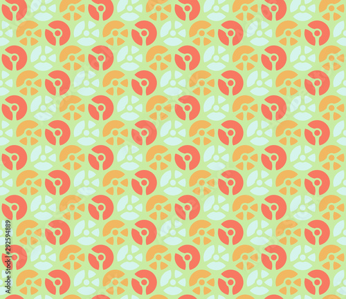 Colorful seamless pattern with circles. Path geometric background.