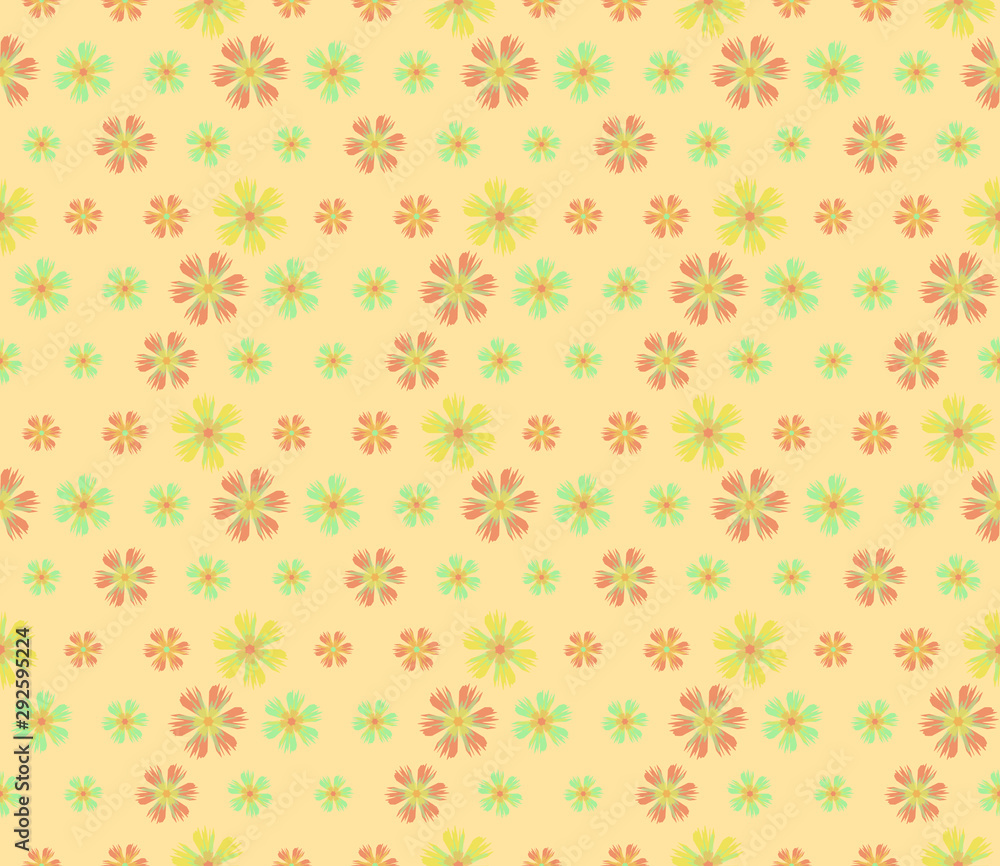 Fototapeta premium Abstract seamless pattern. Colorful background with flowers.