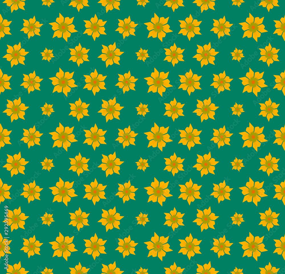 Colorful seamless pattern with flowers. Low poly geometric background. Colorful seamless pattern with flowers. Low poly geometric background.