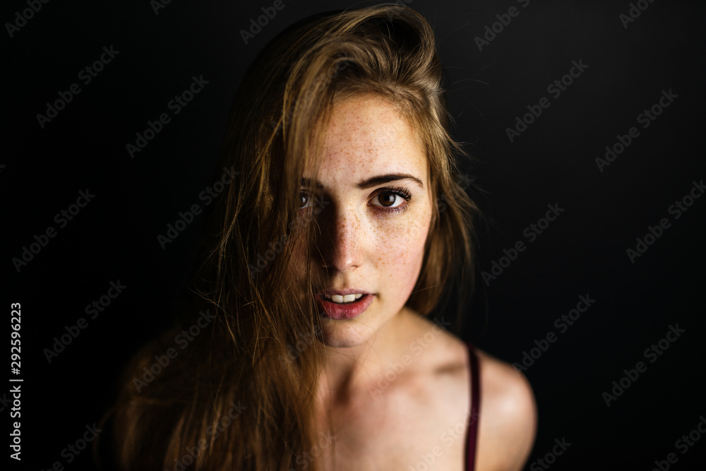 Young girl with long brown hair