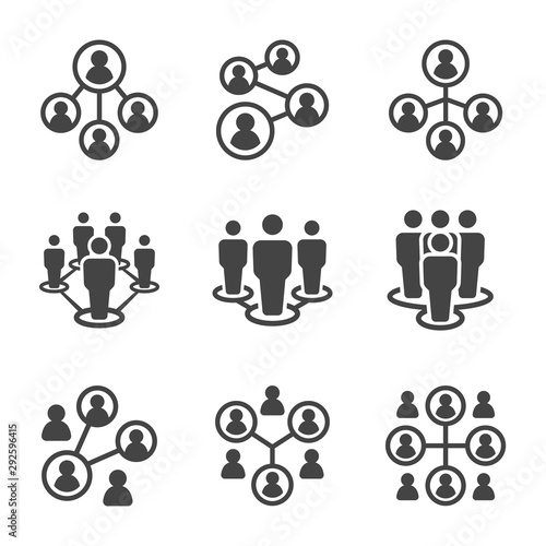 people network and connecting people icon set,vector and illustration