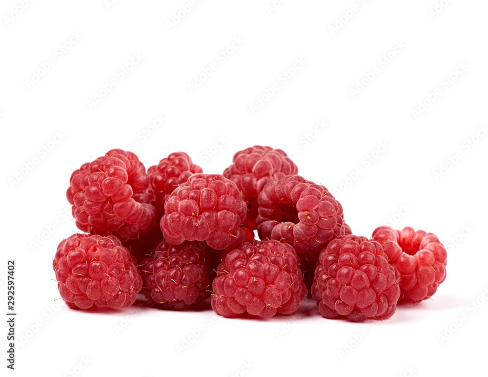 red ripe berries raspberries against white background red ripe berries raspberries against white background