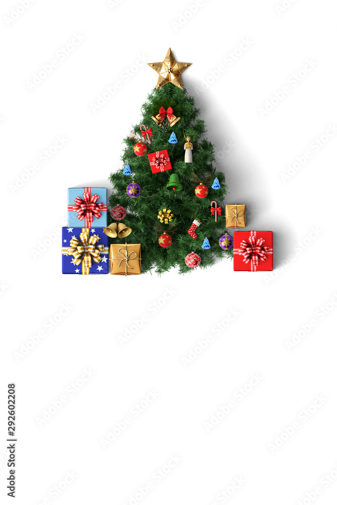 christmas tree and decoration merry chirstmas card christmas tree and decoration merry chirstmas card